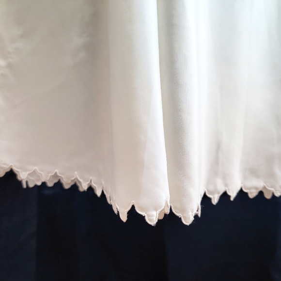 Vintage Classic Parisian Ivory Full Slip-Dress 1950's Satin Bell-Drop Hemline - Picture 9 of 15